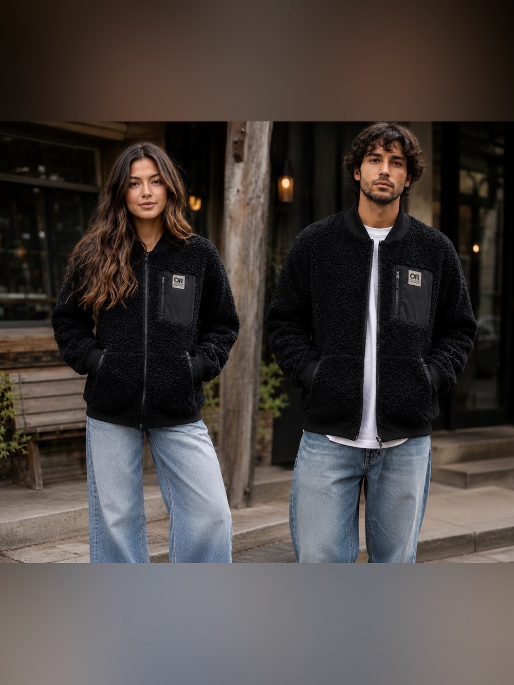 Outdoor Research Juneau Sherpa Fleece Jacket Loden Bomber Unisex Minimalist Med